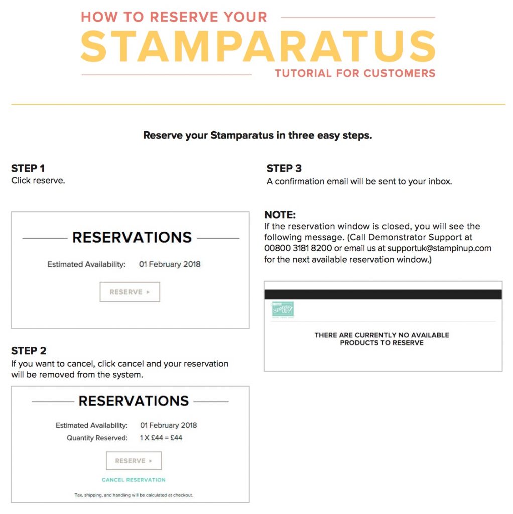 How to reserve your Stamparatus by Stampin' Up! from Mitosu Crafts UK Online Shop