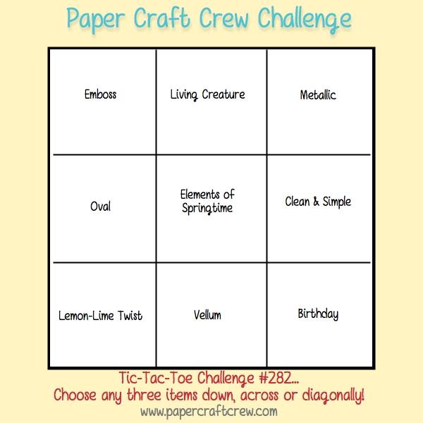 Paper Craft Crew Tic-Tac-Toe Challenge #PCC282 using Stampin' Up! products order SU craft supplies from Mitosu Crafts UK Online Shop