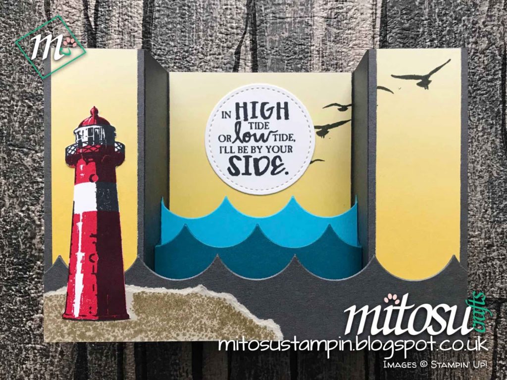  High Tide U Fold / Bridge Card Idea with Video Tutorial from Mitosu Crafts UK