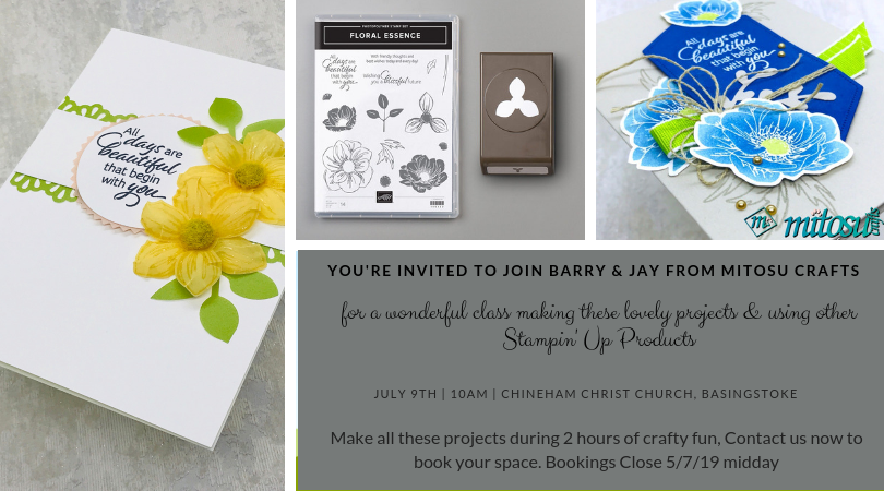 Join us for our next card making class on the 9th July 2019 in Basingstoke