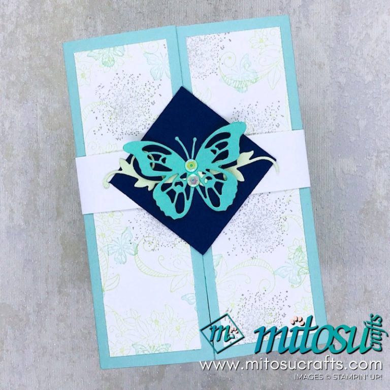 Gatefold Butterfly Pop Up using Stampin' Up! Products - Mitosu Crafts