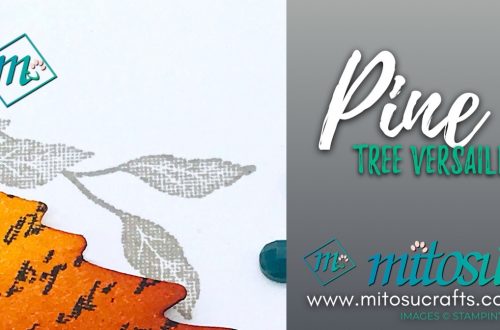 Pine Tree Punch with Very Versailles Stamp Autumn Card Idea for Paper Craft Crew from Mitosu Crafts