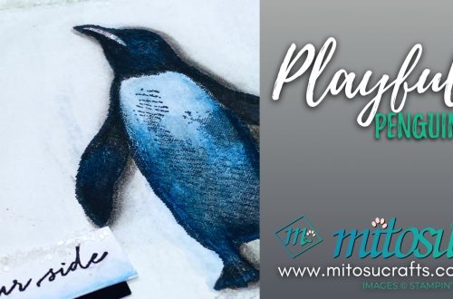 Playful Penguins Stampin Up! Card for Paper Craft Crew from Mitosu Crafts