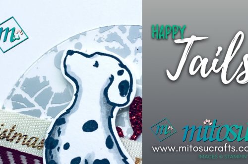 Happy Tails Stampin Up! Christmas Card and Milk Box for Stamp Review Crew from Mitosu Crafts