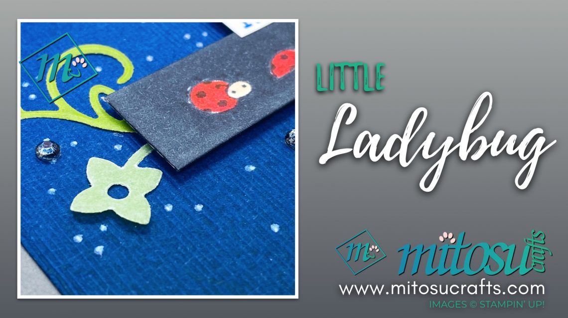 Little Ladybug Faux Black Card for Paper Craft Crew Challenge Inspiration. Order Stampin Up supplies from Mitosu Crafts UK, France, Germany, Austria or The Netherlands