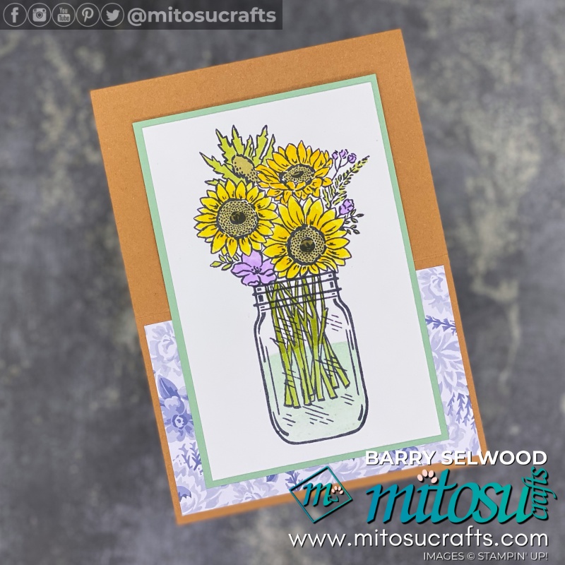 Stampin Up Jar of Flowers Coloured in Stampin Blends by Barry Selwood for Global Stampin' Video Hop. Order SU Card Making Products Online from Jay Soriano Mitosu Crafts UK Shop
