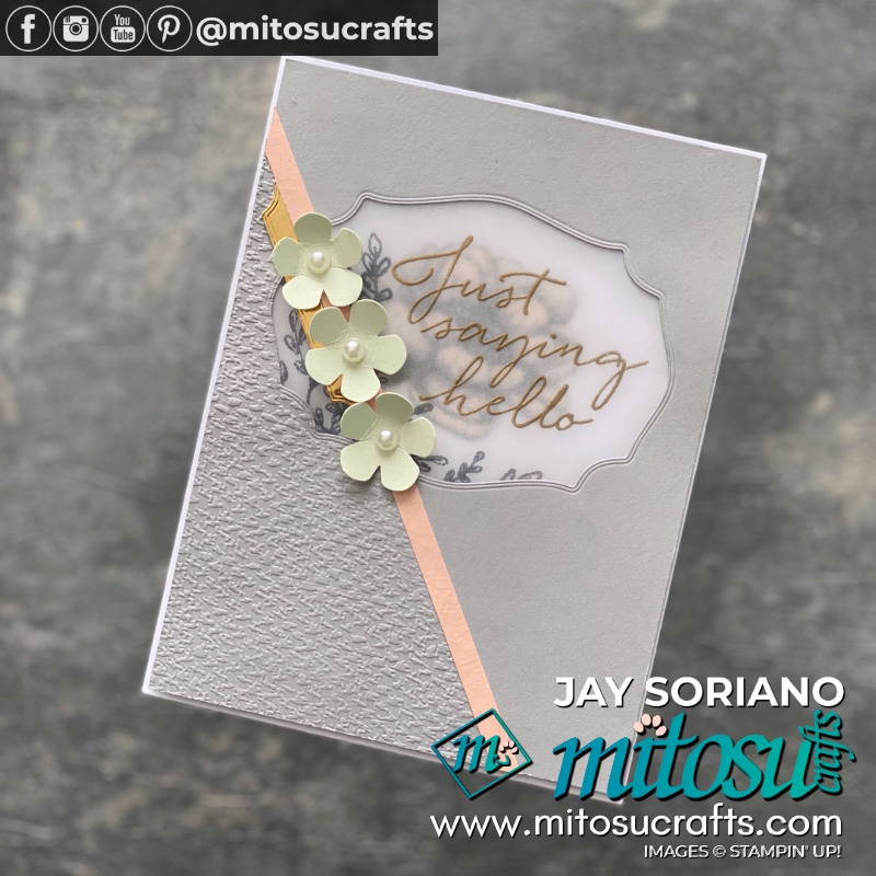 Stampin Up Tasteful Touches Vellum Card Idea by Jay Soriano for The Spot Card Making Challenge | Mitosu Crafts UK by Barry & Jay