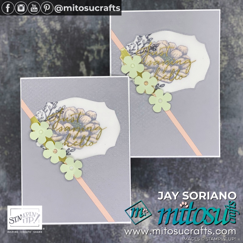 Stampin Up Tasteful Touches 2 For 1 Split Card Ideas | Mitosu Crafts UK by Barry Selwood & Jay Soriano