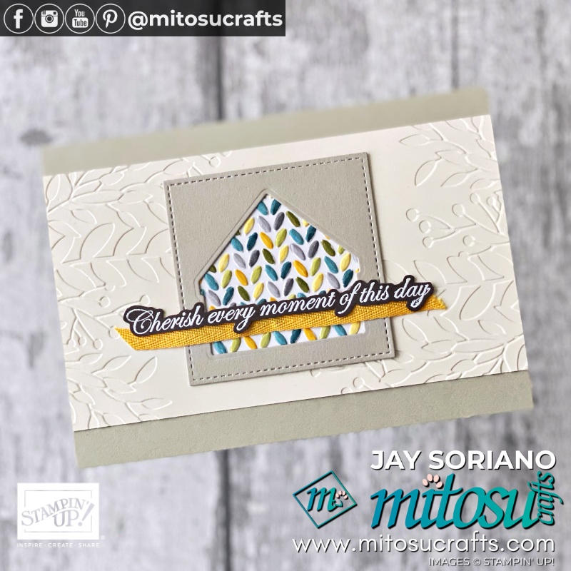 Stampin Up Greenery Embossing Folder Card Idea for The Spot Cardmaking Challenge | Mitosu Crafts UK by Barry Selwood & Jay Soriano