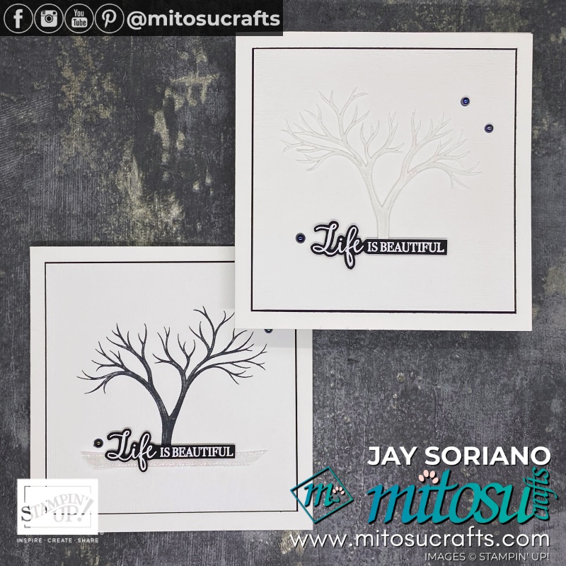 Stampin Up Life Is Beautiful Tree Papercut Card Idea for Creating Kindness Blog Hop | Mitosu Crafts UK by Barry Selwood & Jay Soriano
