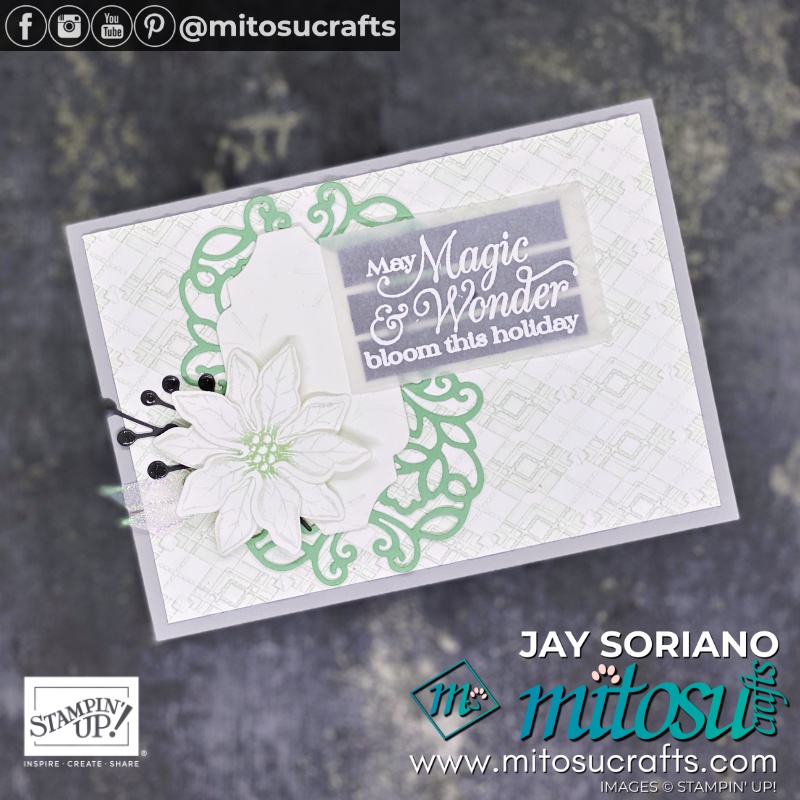 Stampin Up Poinsettia Petals Christmas Card Idea for Paper Craft Crew Challenge | Mitosu Crafts UK by Barry Selwood & Jay Soriano