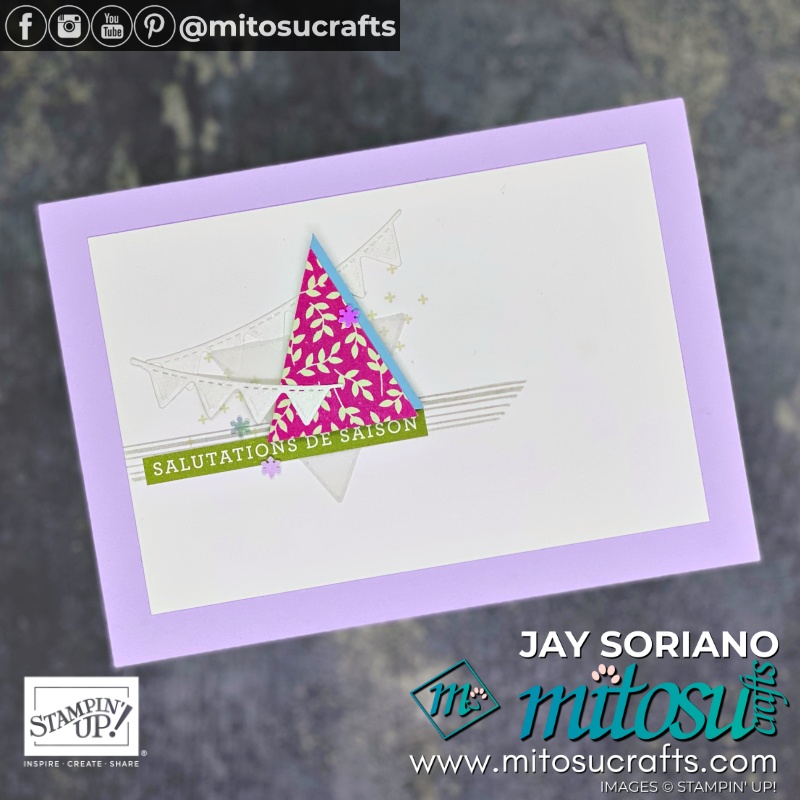 Handmade Card with The Right Triangle Christmas Tree by Stampin Up for Paper Craft Crew Card Sketch Challenge Inspiration | Mitosu Crafts UK by Barry Selwood & Jay Soriano