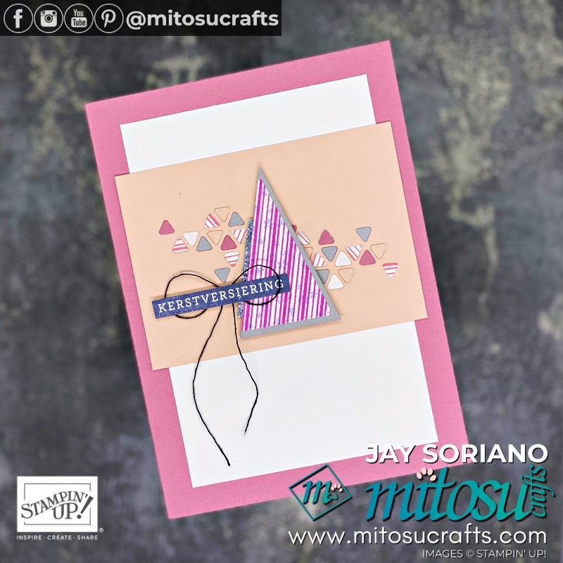 Handmade Christmas Card with The Right Triangle by Stampin Up for The Spot Creative Challenge Inspiration | Mitosu Crafts UK by Barry Selwood & Jay Soriano