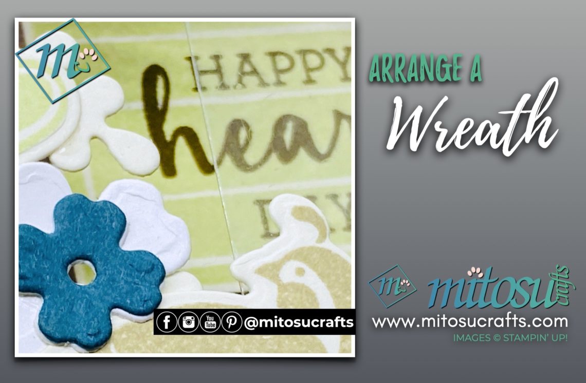 Stampin Up Arrange A Wreath Vertical Bridge Fold Card Idea for The Spot Card making challenge from Barry Selwood & Jay Soriano Mitosu Crafts UK