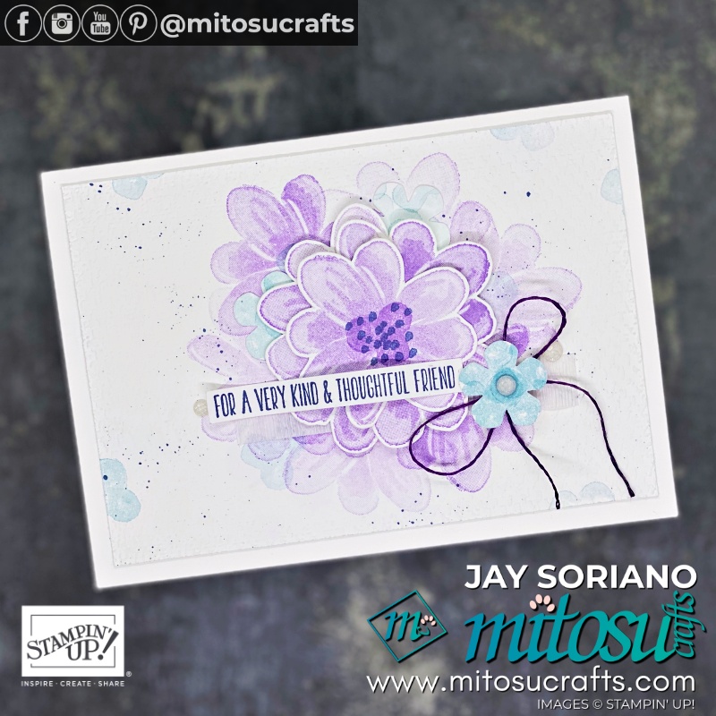 Stampin Up Gorgeous Posies Card Idea for Paper Craft Crew #pcc392 & Global Design Project #gdp257 cardmaking challenges | Mitosu Crafts UK by Barry Selwood & Jay Soriano