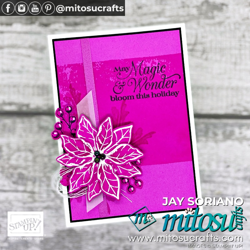 Stampin Up Poinsettia Petals Tone on Tone Card Idea for Creating Kindness Blog Hop | Mitosu Crafts UK by Barry Selwood & Jay Soriano