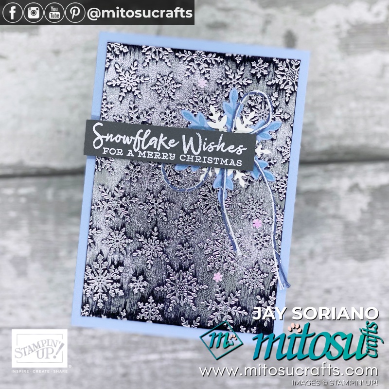 Stampin' Up! Snowflake Wishes Black Ice Card Idea | Mitosu Crafts UK by Barry Selwood & Jay Soriano