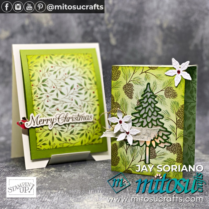 Stampin Up Battery Tea Light Decor and Flip Top Pop Up Card with Poinsettia Place DSP Poinsettia Petals Bundle for Sunday Stamping Blog Hop from Mitosu Crafts UK by Barry Selwood & Jay Soriano