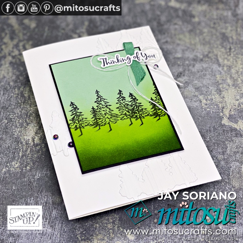 Stampin Up In The Pines with Sponging Technique for The Spot cardmaking challenge inspiration from Mitosu Crafts UK by Barry Selwood & Jay Soriano