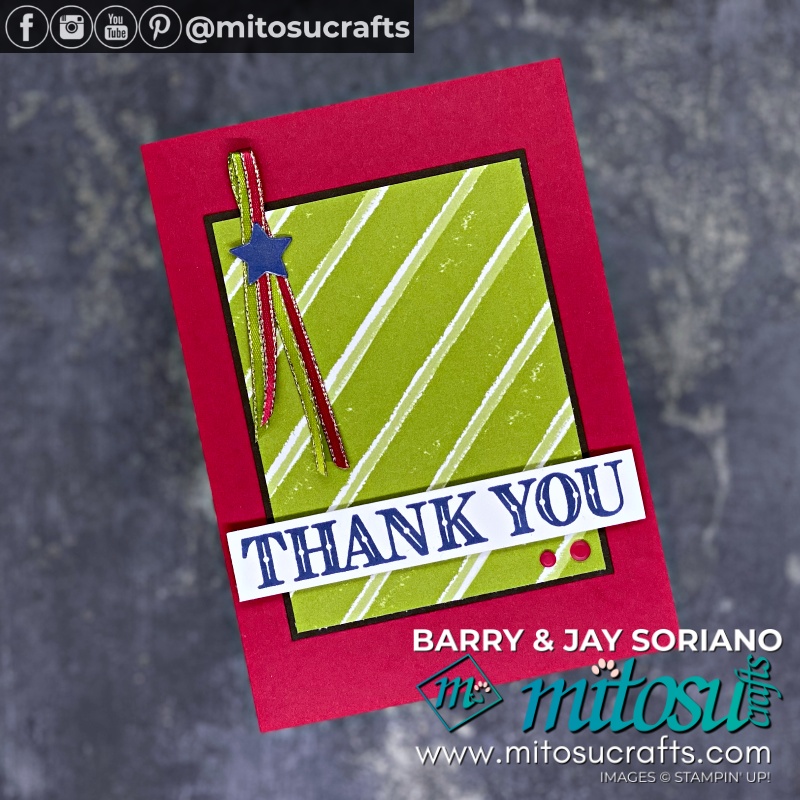 Stampin Up Thank You Card with Trimming The Town from Mitosu Crafts UK by Barry & Jay Soriano