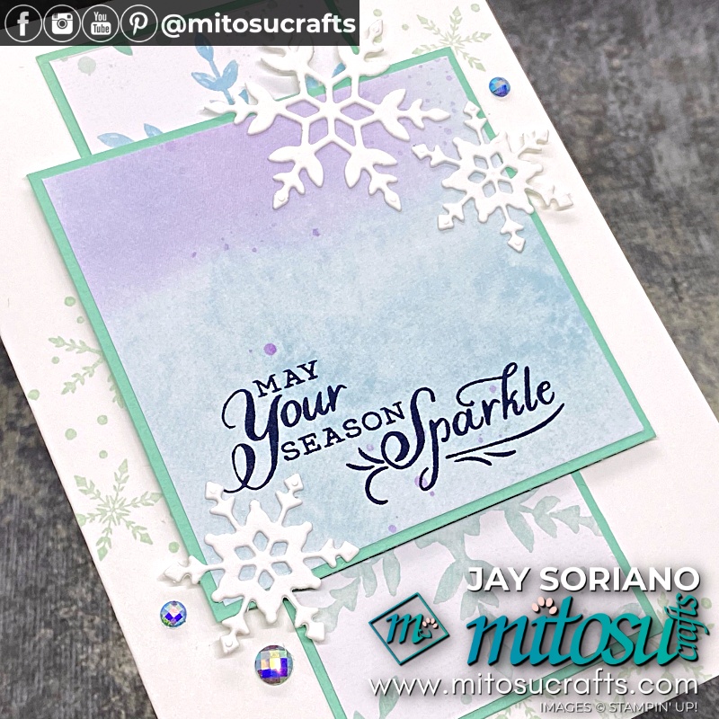 Stampin' Up! Flip It And Reverse It One Sheet Wonder Step Up Card 1 using Snowflake Splendor DSP Designer Series Paper and Snowflake Wishes Bundle with Youtube Video Tutorial for Global Stampin Video Hop from Mitosu Crafts UK by Barry & Jay Soriano