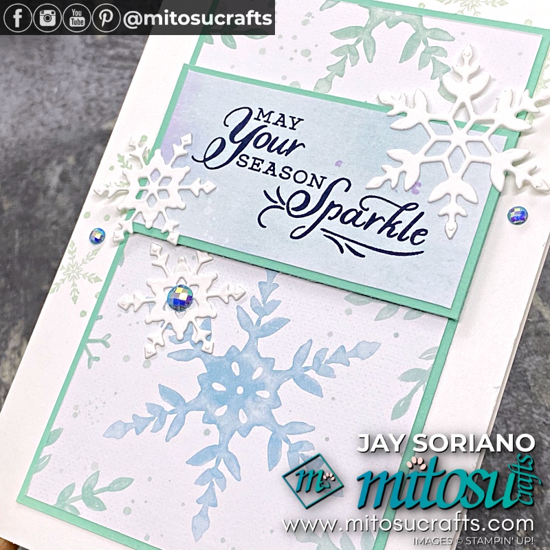 Stampin' Up! Flip It And Reverse It One Sheet Wonder Step Up Card 4 using Snowflake Splendor DSP Designer Series Paper and Snowflake Wishes Bundle with Youtube Video Tutorial for Global Stampin Video Hop from Mitosu Crafts UK by Barry & Jay Soriano