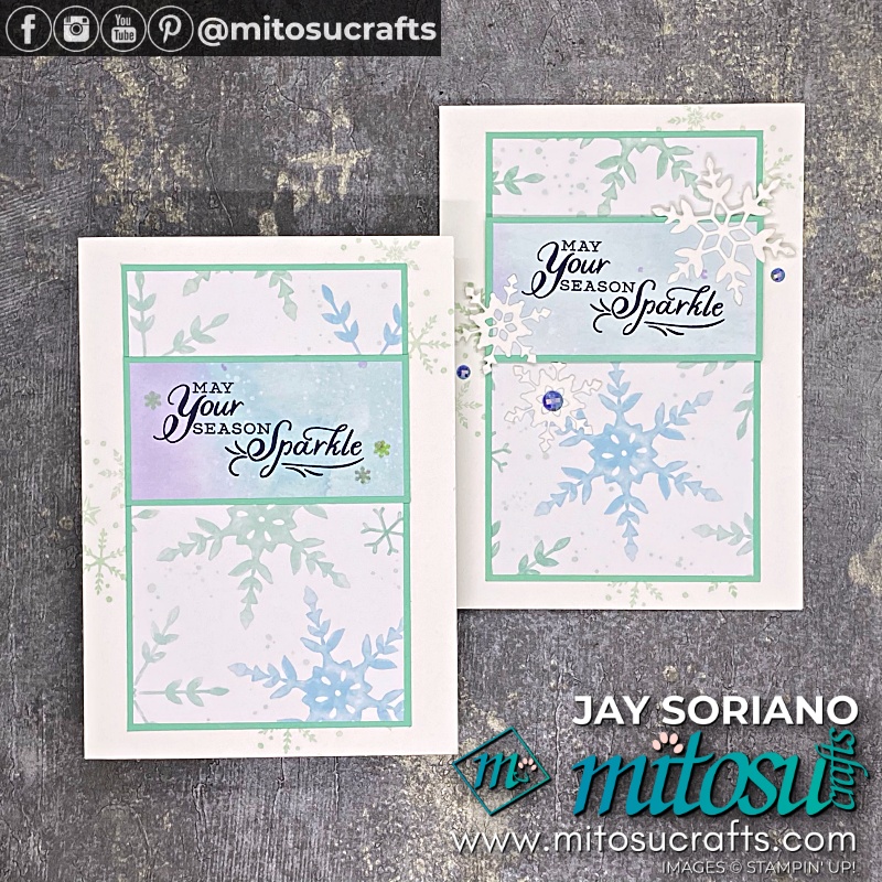 Stampin' Up! Flip It And Reverse It One Sheet Wonder #simplestamping and Step Up Card 4 using Snowflake Splendor DSP Designer Series Paper and Snowflake Wishes Bundle with Youtube Video Tutorial for Global Stampin Video Hop from Mitosu Crafts UK by Barry & Jay Soriano
