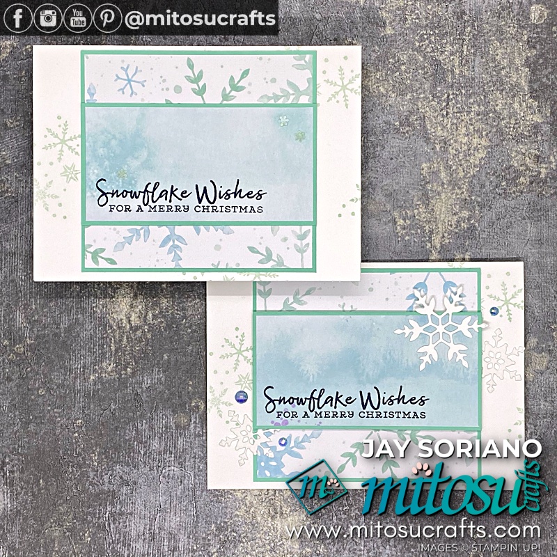 Stampin' Up! Flip It And Reverse It One Sheet Wonder #simplestamping and Step Up Card 2 using Snowflake Splendor DSP Designer Series Paper and Snowflake Wishes Bundle with Youtube Video Tutorial for Global Stampin Video Hop from Mitosu Crafts UK by Barry & Jay Soriano