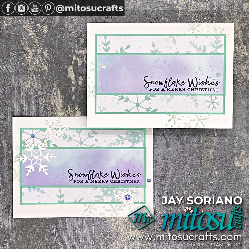Stampin' Up! Flip It And Reverse It One Sheet Wonder #simplestamping and Step Up Card 3 using Snowflake Splendor DSP Designer Series Paper and Snowflake Wishes Bundle with Youtube Video Tutorial for Global Stampin Video Hop from Mitosu Crafts UK by Barry & Jay Soriano