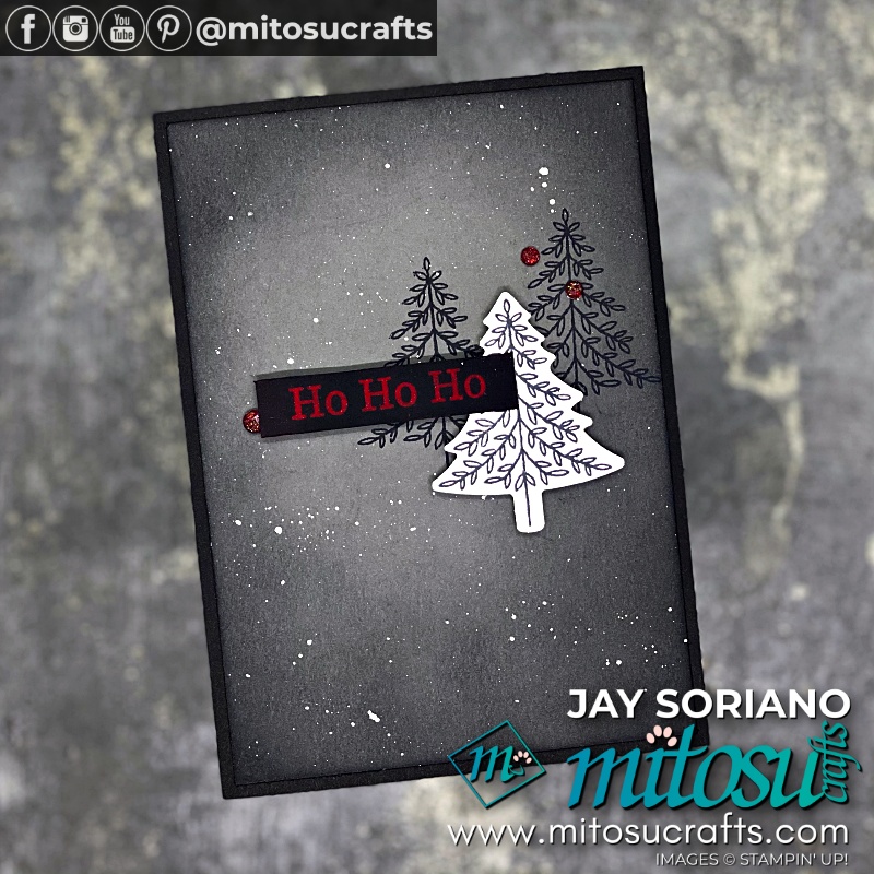 Stampin’ Up! Perfectly Plaid Ledge Pop Up Christmas Card Idea in Black Gray White and Red for Stamp Review Crew Blog Hop from Mitosu Crafts UK by Barry & Jay Soriano