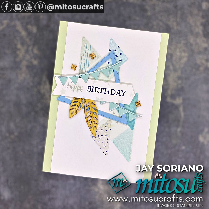 Stampin' Up! The Right Triangle Stamp Set Card Idea with Kiss Technique for The Spot Creative Challenge Inspiration #thespot138 from Mitosu Crafts UK by Barry & Jay Soriano