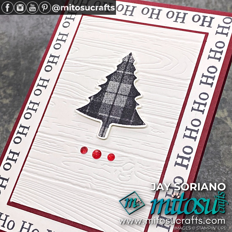 Stampin' Up! Perfectly Plaid Christmas Card with Pine Tree Youtube Video Tutorial from Mitosu Crafts UK by Barry & Jay Soriano