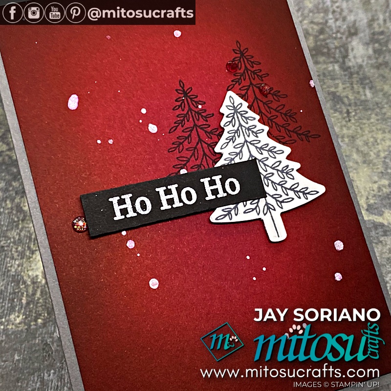 Stampin' Up! Perfectly Plaid Christmas Card with Pine Tree Youtube Video Tutorial from Mitosu Crafts UK by Barry & Jay Soriano