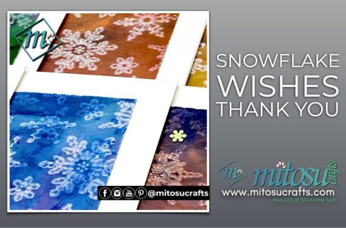 Stampin' Up! Snowflake Wishes Thank You Cards with Ink on Vellum Technique and Winter Snow Embossing Folder from Mitosu Crafts UK by Barry & Jay Soriano
