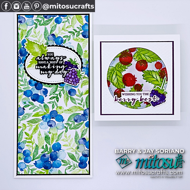 Berry Blessings card ideas & FREE Stamp Set during SAB 21 from Barry & Jay at Mitosu Crafts 