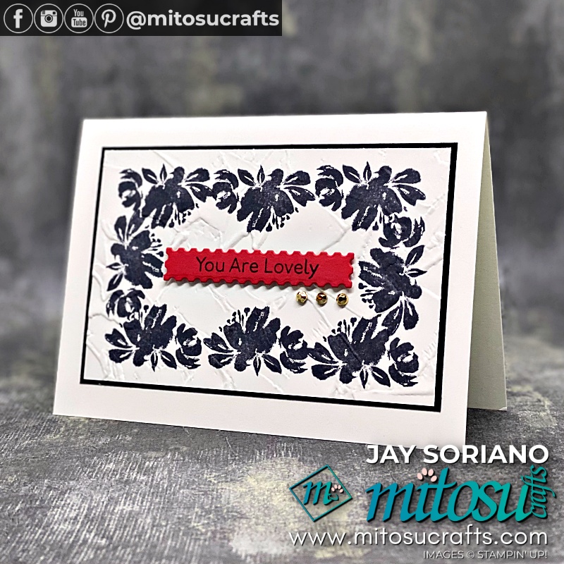Stampin' Up! Art Gallery Stamp Set Card Idea with Floral Border for Stamp Review Crew Blog Hop from Mitosu Crafts UK by Barry Selwood & Jay Soriano