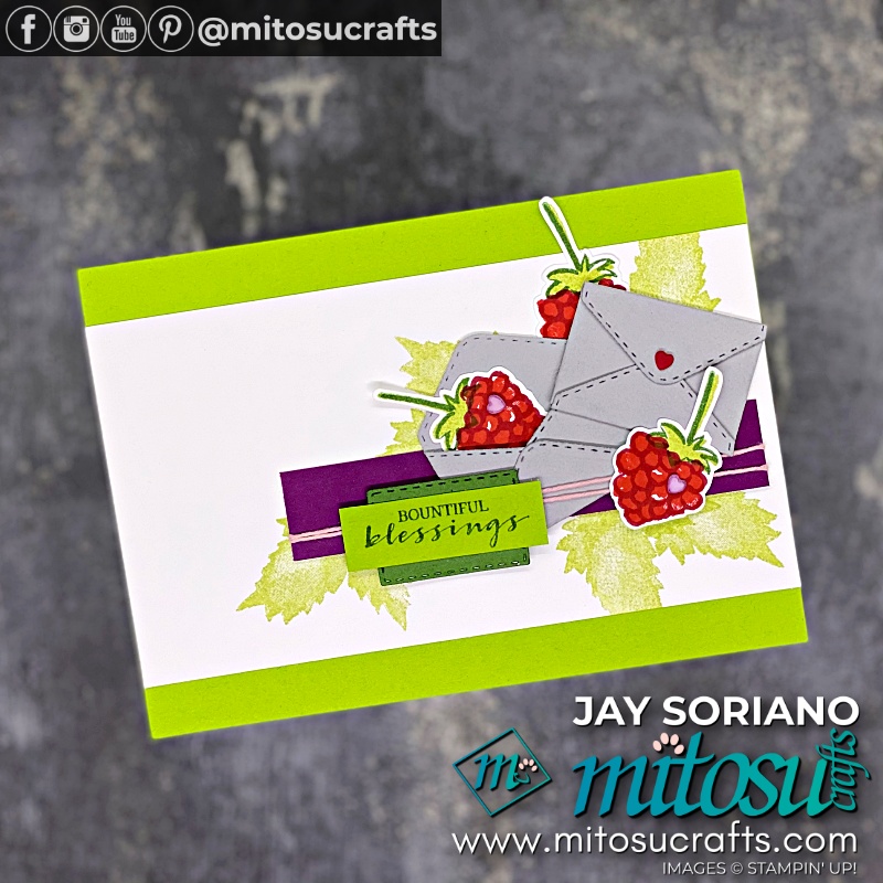 Stampin' Up! Berry Blessings SaleABration 2021 Card and Tiny Treat Basket Ideas for Stamping Sunday Blog Hop from Mitosu Crafts UK by Barry Selwood & Jay Soriano
