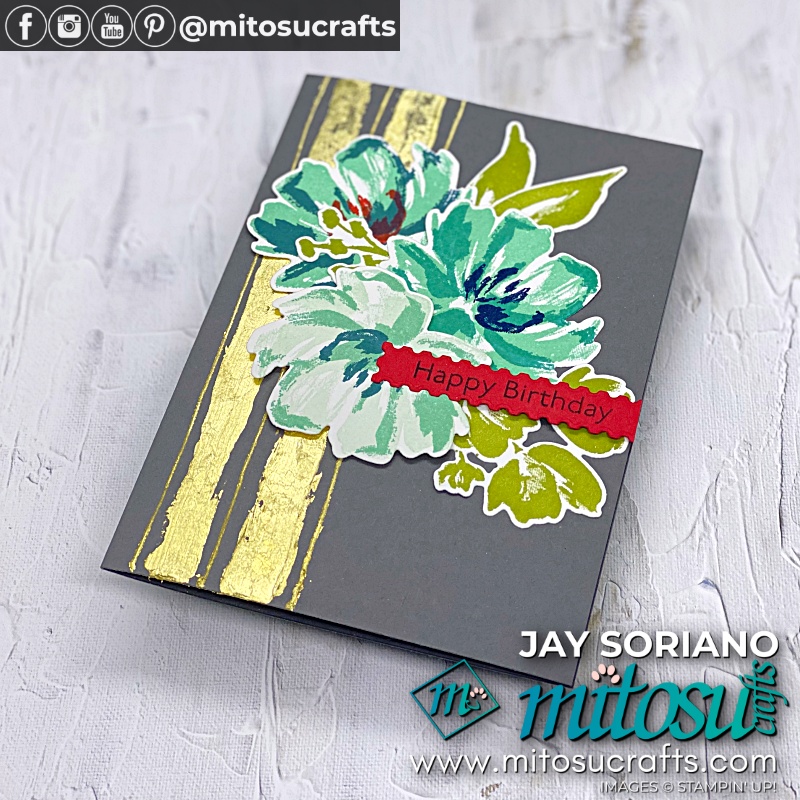 Stampin' Up! Fine Art Floral Gilded Leafing for Global Stampin Video Hop from Mitosu Crafts UK by Barry Selwood & Jay Soriano