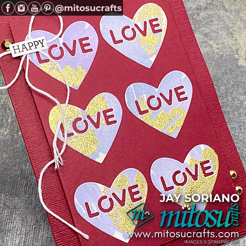 Stampin' Up! Gilded Leafing Love Hearts Card for The Spot Creative Challenge Card Making Inspiration from Mitosu Crafts UK by Barry Selwood & Jay Soriano