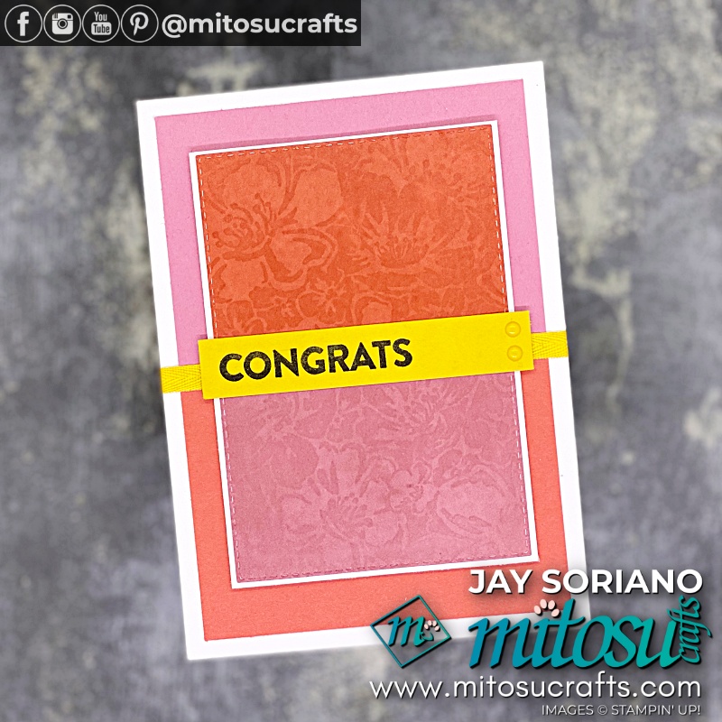 Two Tone Watermark Stamping With Wild Roses Congrats Card from Mitosu Crafts UK by Barry Selwood & Jay Soriano Independent Stampin' Up! Demonstrators
