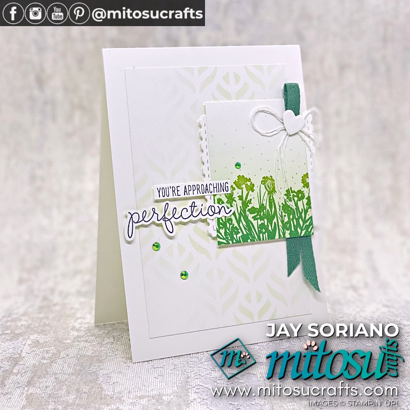 Corner Bouquet with Approaching Perfection Card with Ink Blended Background from Mitosu Crafts UK by Barry Selwood & Jay Soriano Independent Stampin' Up! Demonstrators