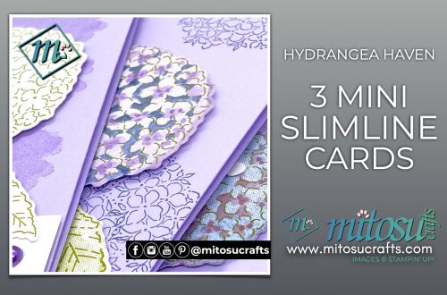 3 Mini Slimline Cards with Hydrangea Haven Bundle from Mitosu Crafts UK by Barry Selwood & Jay Soriano Independent Stampin' Up! Demonstrators