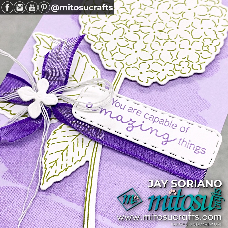 Mini Slimline Card with Hydrangea Haven from Mitosu Crafts UK by Barry Selwood & Jay Soriano Independent Stampin' Up! Demonstrators