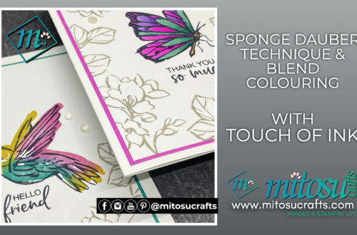 Sponge Dauber & Stampin Blends Colouring Technique with Barry & Jay Soriano from Mitosu Crafts Independent Stampin Up Demonstrators UK.