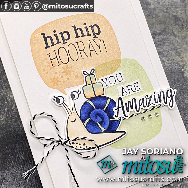 Stampin' Up! You Are Amazing Card With Snailed It for The Spot Challenge Inspiration from Mitosu Crafts UK by Barry Selwood & Jay Soriano
