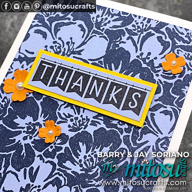 Stampin' Up! You Are Amazing Blue Wild Roses Thank You Card from Barry Selwood & Jay Soriano Mitosu Crafts Independent Stampin Up Demonstrators UK