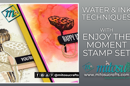 Water & Ink Techniques with Enjoy The Moment Stamp Set available form Barry & Jay Soriano Mitosu Crafts Independent Stampin Up Demonstrators UK