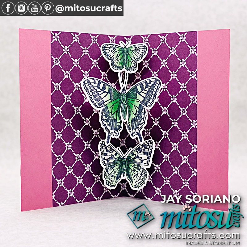 Bijou Butterfly Brilliance Pop Up Card from Mitosu Crafts UK by Barry Selwood & Jay Soriano Independent Stampin' Up! Demonstrators