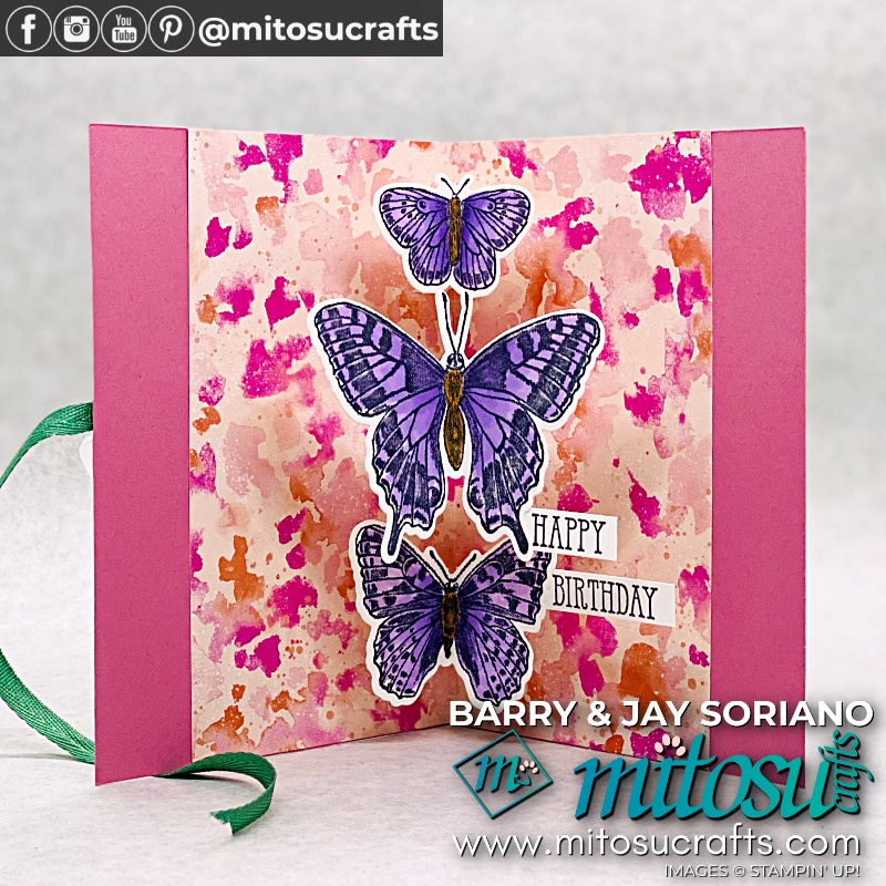 Bijou Butterfly Brilliance Pop Up Card with Youtube Video Tutorial from Mitosu Crafts UK by Barry Selwood & Jay Soriano Independent Stampin' Up! Demonstrators