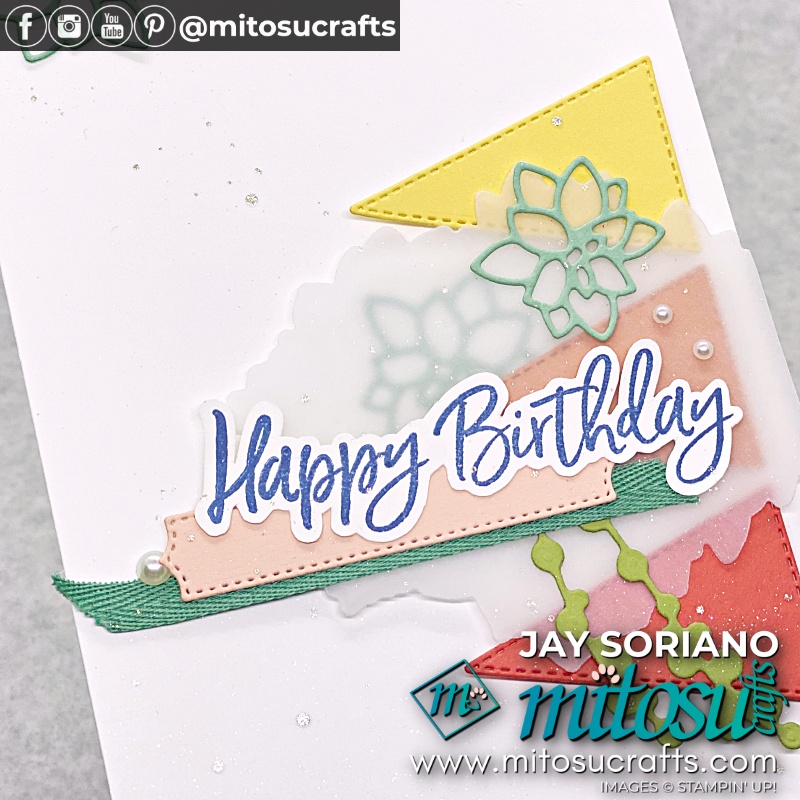 Happy Birthday Card with Succulent Die Cuts for The Spot Creative Challenge Card Making Inspiration from Mitosu Crafts UK by Barry Selwood & Jay Soriano Independent Stampin' Up! Demonstrators